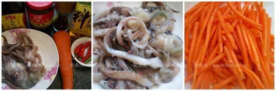 鱿鱼头盖浇饭的做法步骤：1