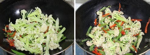小炒菜花的做法步骤：4