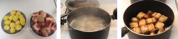土豆红烧肉的做法步骤：1