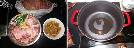 梅菜芋香红烧肉的做法步骤：1