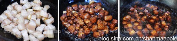 西兰花红烧肉的做法步骤:3