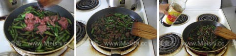 肉丁干煸豆角的做法步骤：2