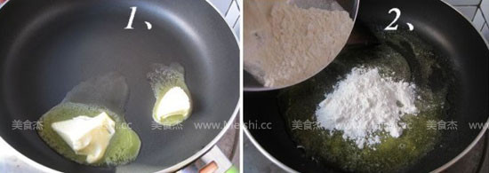 酥皮玉米浓汤的做法步骤:2