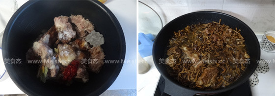 山蘑烧排骨的做法步骤：5