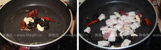 黑蒜红烧肉的做法步骤：2