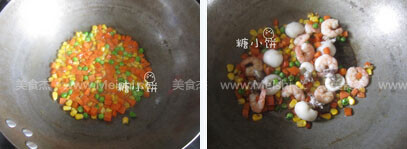 沙茶酱海鲜炒饭的做法步骤：4